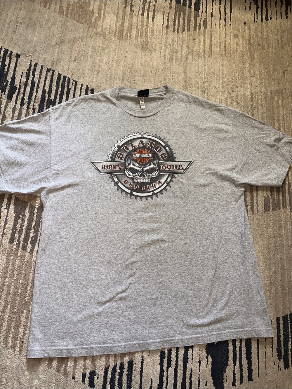 Harley-Davidson Gray Short-Sleeve Orlando Skull Graphic Tee 3XL